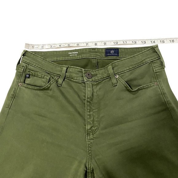 AG Adriano Goldschmied The Prima Cigarette Leg Olive Green Jeans Size 27 R - Picture 8 of 8